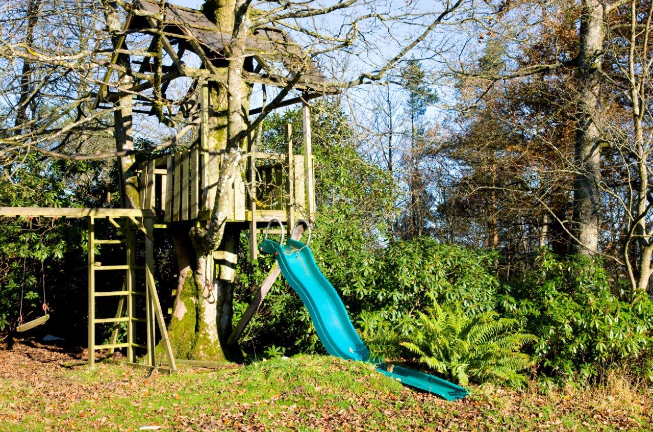 Garden treehouse and slide